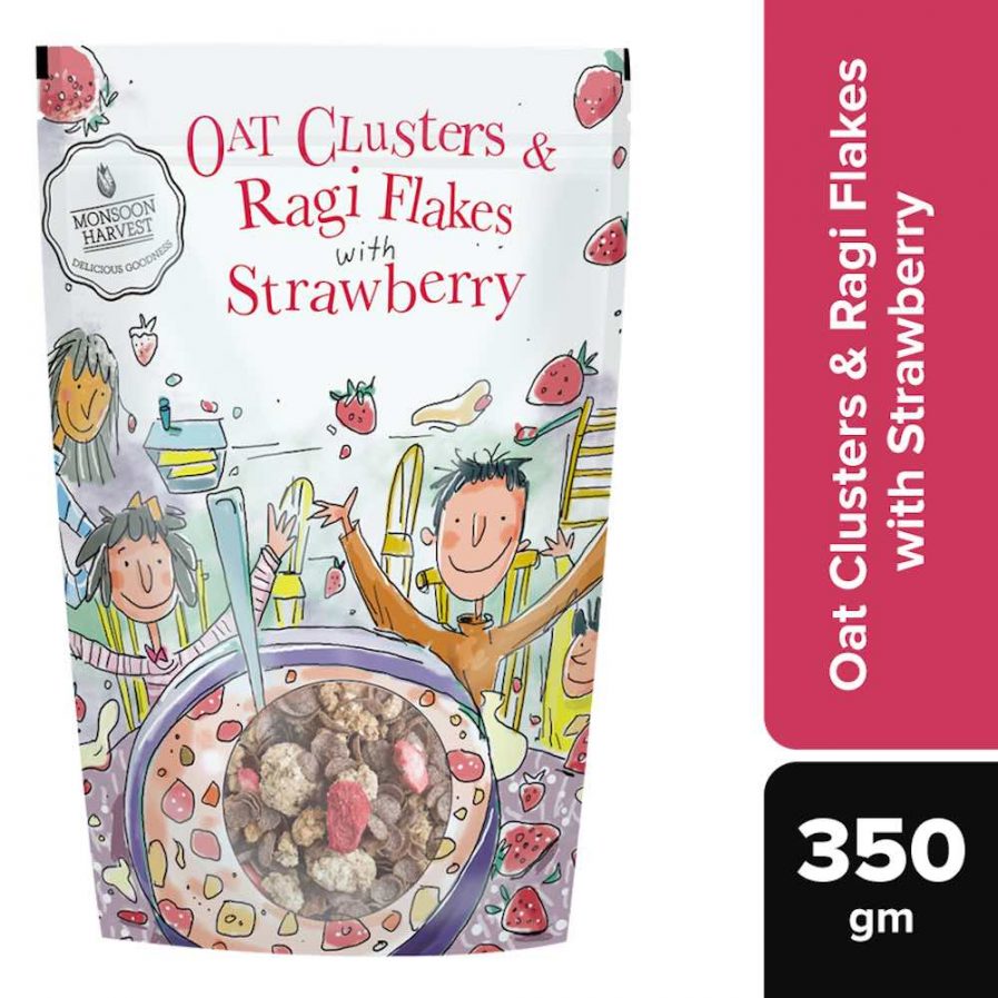 Monsoon Harvest Oat Clusters & Ragi Flakes with Strawberry (350gm)