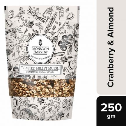 Monsoon Harvest Toasted Millet Muesli Cranberry and Almond (250gm)