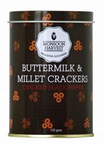 Monsoon Harvest Buttermilk & Millet Crackers - Cracked Black Pepper (100gm)