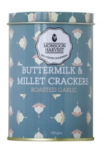 Monsoon Harvest Buttermilk & Millet Crackers - Roasted Garlic (100gm)