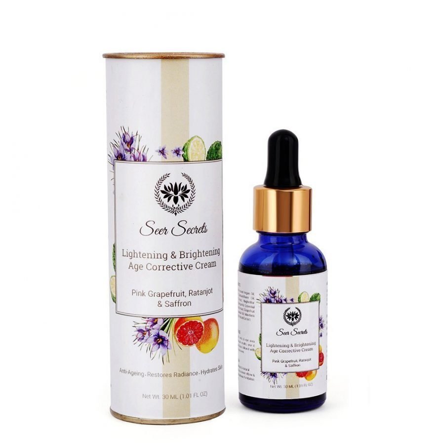 Seer Secrets Pink Grapefruit, Ratanjot & Saffron - Skin Lightening & Brightening Age Corrective Serum (30ml)