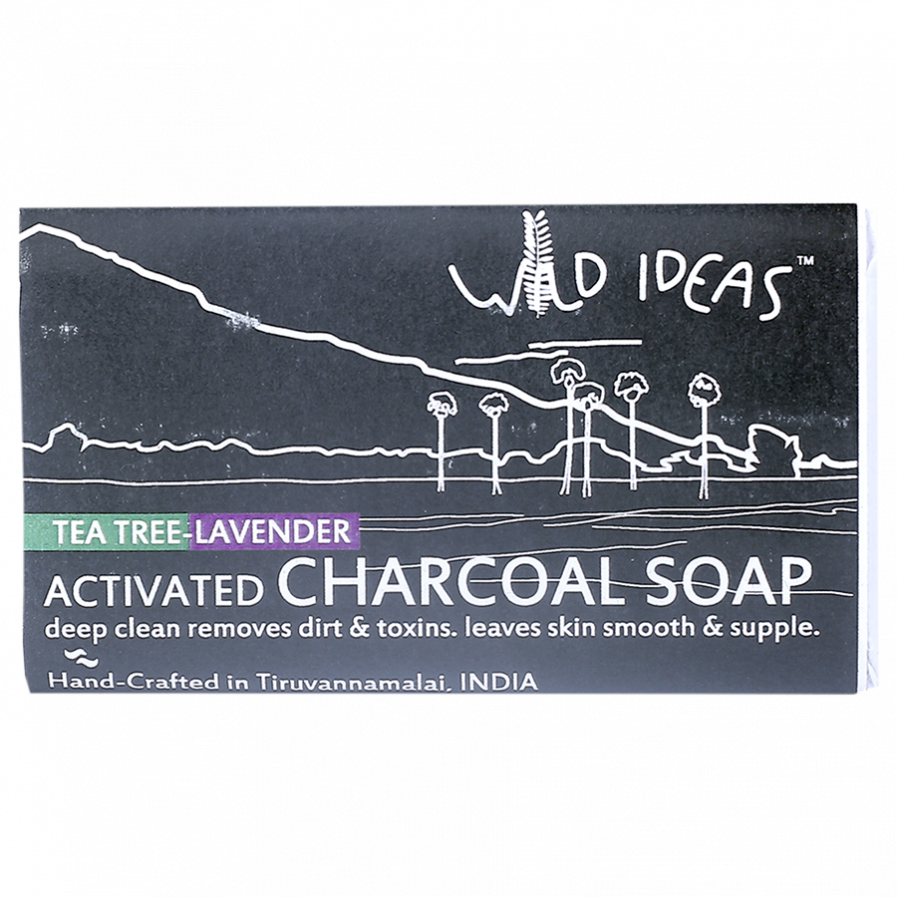 Wild Ideas Activated Charcoal Soap - Tea Tree & Lavender (100gm)