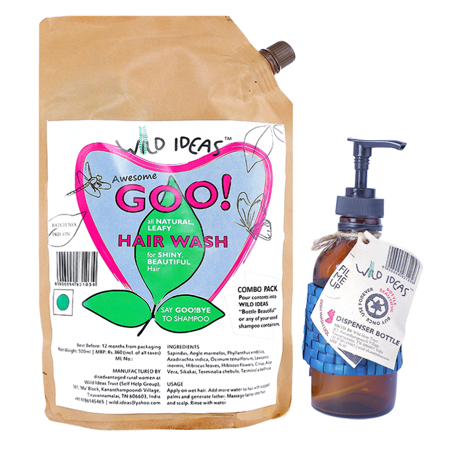 Wild Ideas "Awesome Goo!" All Natural Leafy Hair Wash - Combo Pack (500ml)