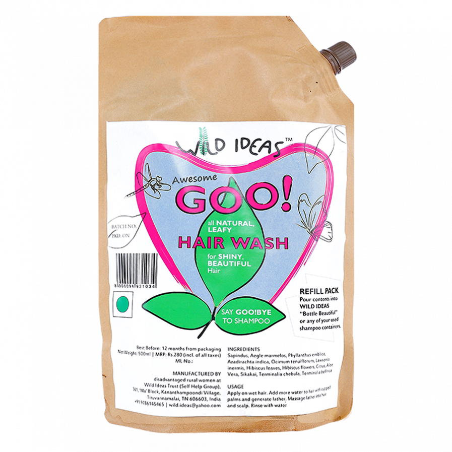 Wild Ideas "Awesome Goo!" All Natural Leafy Hair Wash - Refill Pack (500ml)