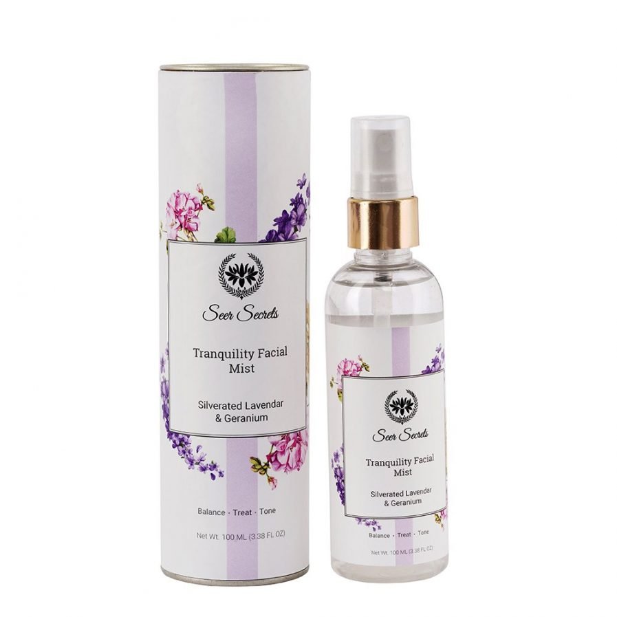 Seer Secrets Tranquility Facial Mist with Silverated Lavender & Geranium tone treat skin face makeup cosmetics