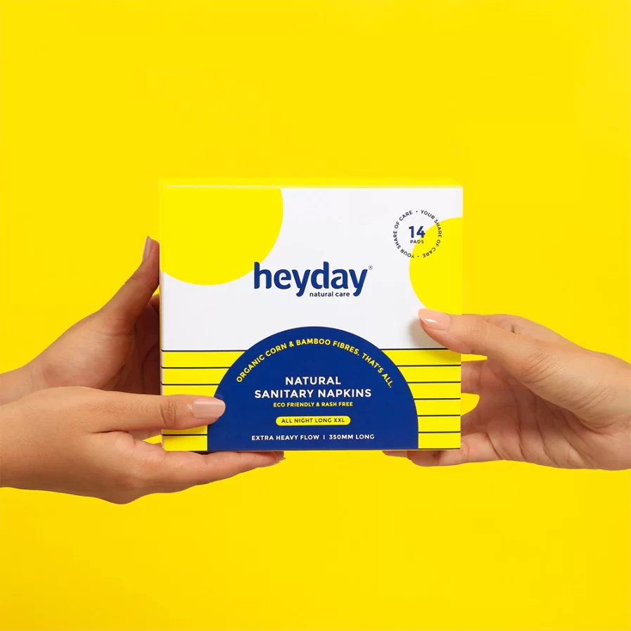 HEYDAY Organic All Night Long Sanitary Pads XXL (Pack of 14)