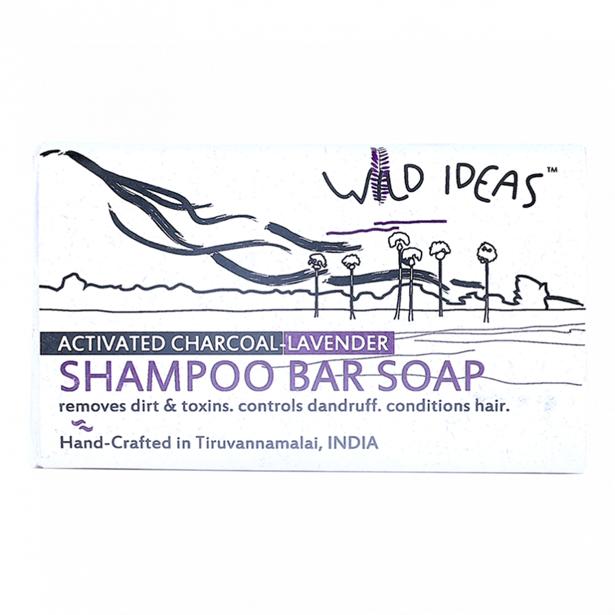 Wild Ideas Shampoo Bar Soap: Activated Charcoal & Lavender (100gm)