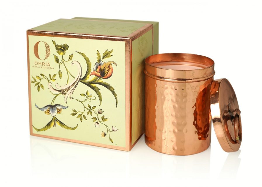 Ohria Rose & Oudh Luxury Copper Candle