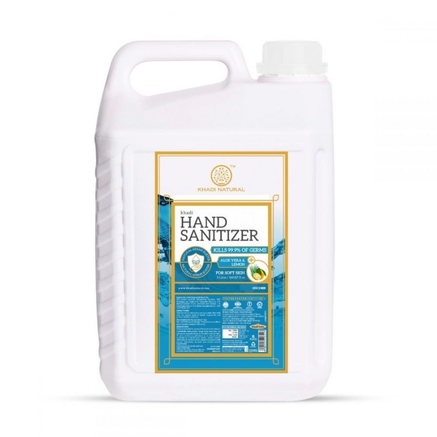Khadi Aloe Vera & Lemon Hand Sanitizer (90% alcohol) (5 L)