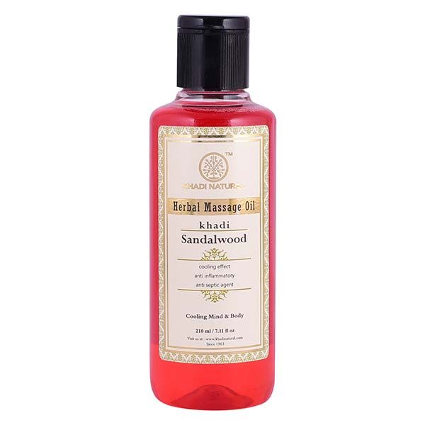 Khadi Sandalwood Cooling Mind & Body Paraben-Free Herbal Massage Oil (210ml)