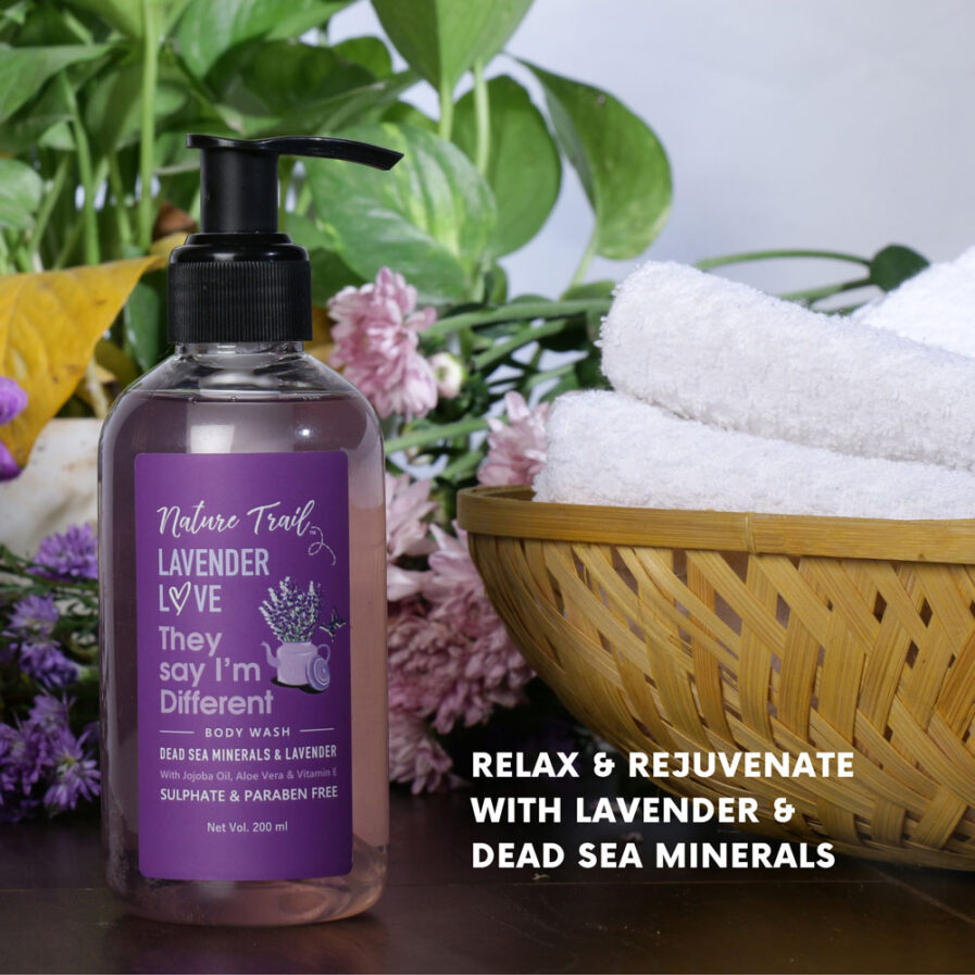 Nature Trail Lavender Love Organic Body Wash with Jojoba Oil & Aloe - Sulphate & Paraben Free (200ml)