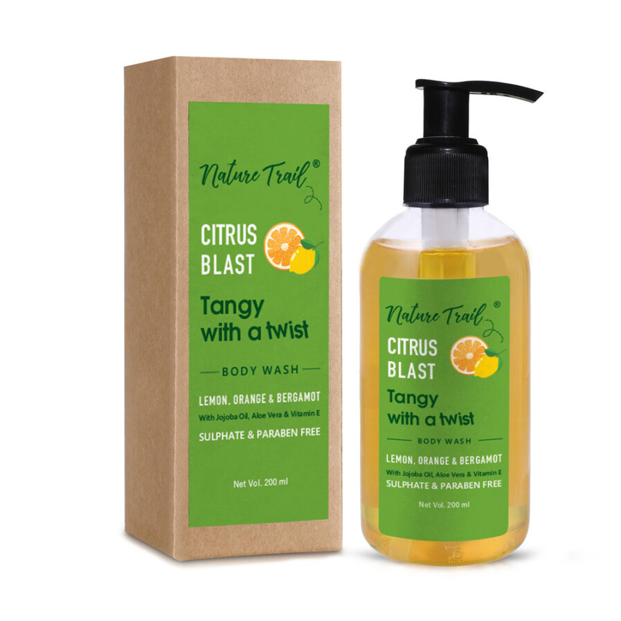 Nature Trail Citrus Blast Organic Body Wash with Jojoba Oil & Aloe - Sulphate & Paraben Free (200ml)
