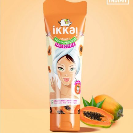 Ikkai Papaya Preserve Face Soufflé Tube - Organic, Preservative Free, Chemical Free & Cruelty Free, 100 GMS