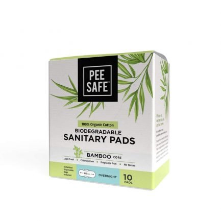 Pee Safe 100% Organic Biodegradable Overnight Sanitary Pads (Pack of 10)