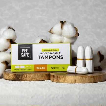 Pee Safe 100% Cotton Tampons - Regular (Pack of 16)