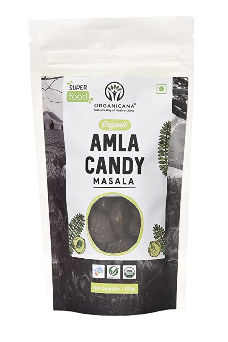 Organicana Organic Dried Amla Candy Masala (100gm) (Pack of 4) - Vitamin C Rich