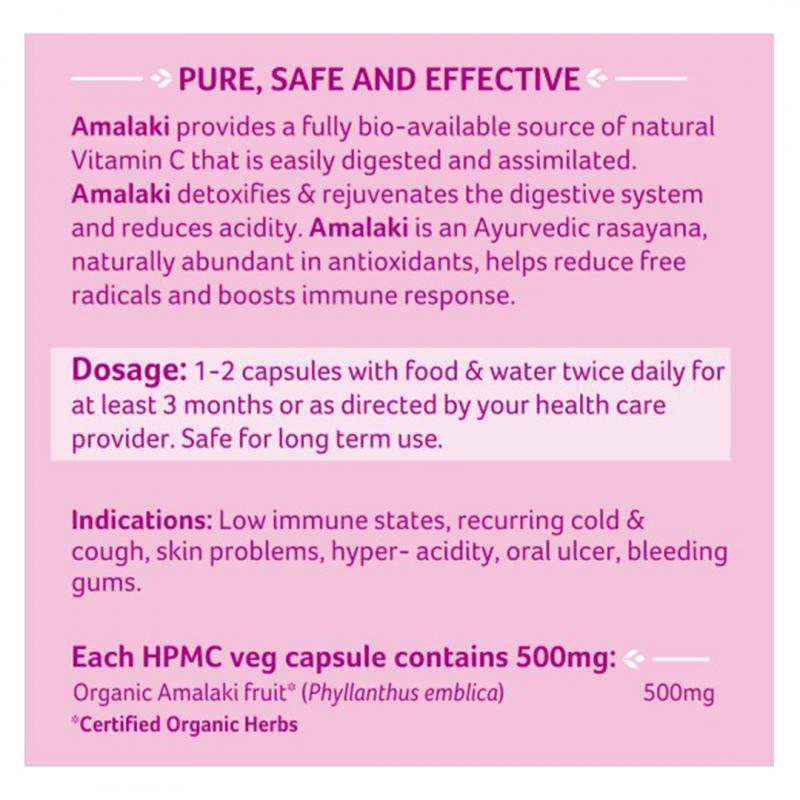 Organic India Amalaki Ayurvedic Capsules - Vitamin C & Antioxidant Boost 
