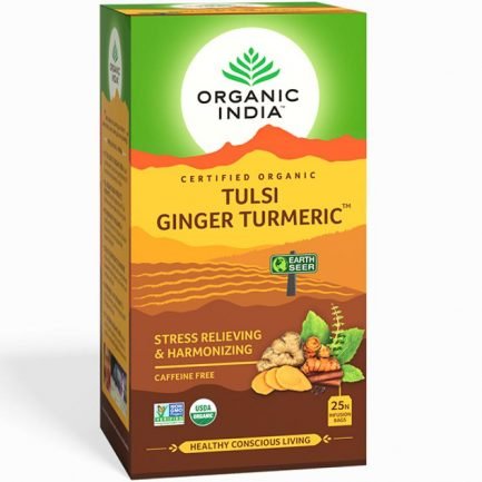 Organic India Tulsi Ginger Turmeric Tea - Stress Relieving & Harmonizing