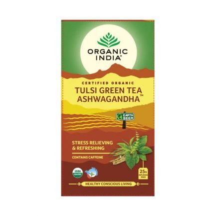 Organic India Tulsi Green Tea Ashwagandha - Stress Relieving & Refreshing