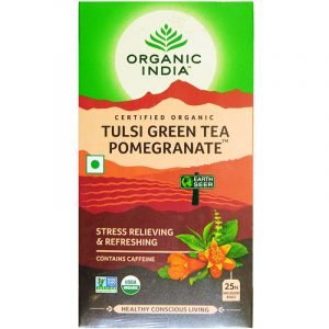 Organic India Tulsi Green Tea Pomegranate - Stress Relieving & Refreshing