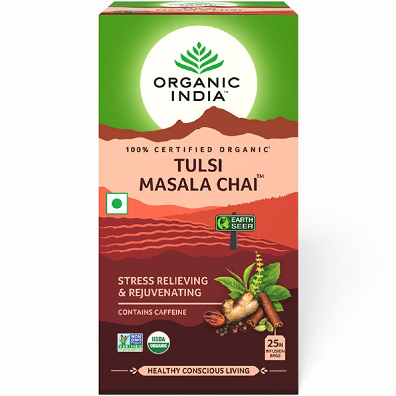 Organic India Tulsi Masala Chai - Stress Relieving & Rejuvenating