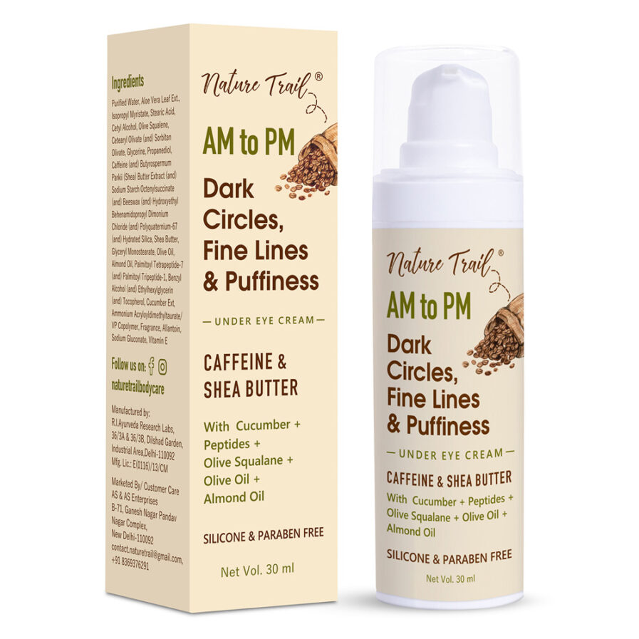 Nature Trail AM to PM Under Eye Cream with Caffeine Peptides & Shea Butter (30ml)
