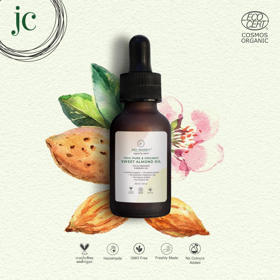 Juicy Chemistry - 100% Organic Cold Pressed Sweet Almond Oil (30ml)