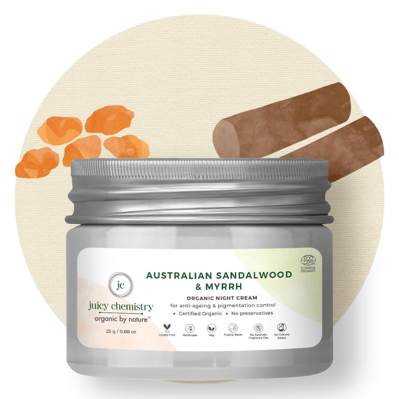 Juicy Chemistry - Organic Australian Sandalwood & Myrhh-Organic Night Cream (25gm)