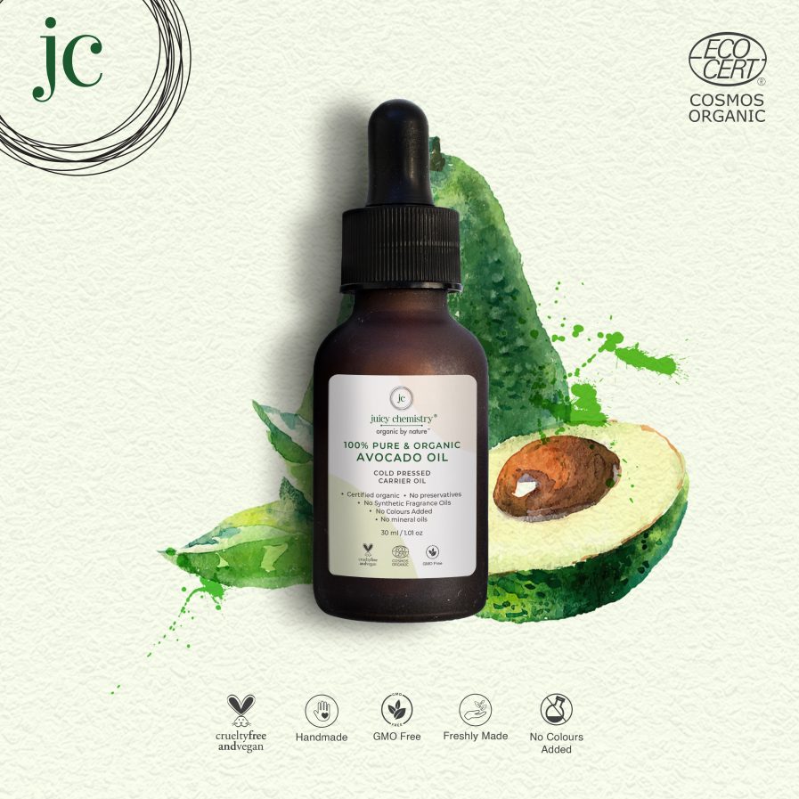 Juicy Chemistry - 100% Organic Avocado Cold Pressed Carrier Oil (30ml)