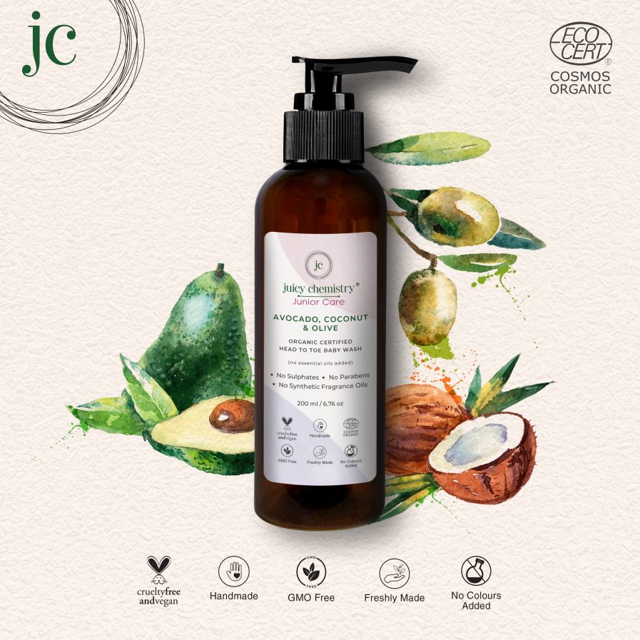 Juicy Chemistry - Organic Avocado,Coconut & Olive Head To Toe Baby Wash(200ml)