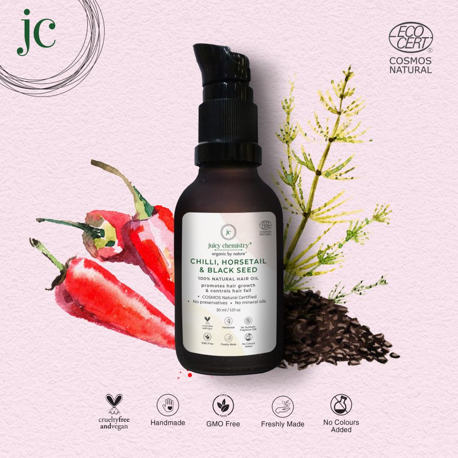 Juicy Chemistry - Organic Chilly Horsetail & Black Seed Hair Oil (100ml)