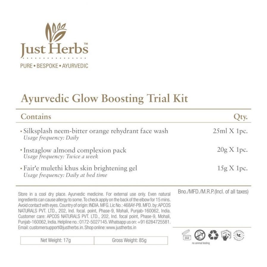 Just Herbs – Ayurvedic Glow Boosting Trial Kit (85gm)