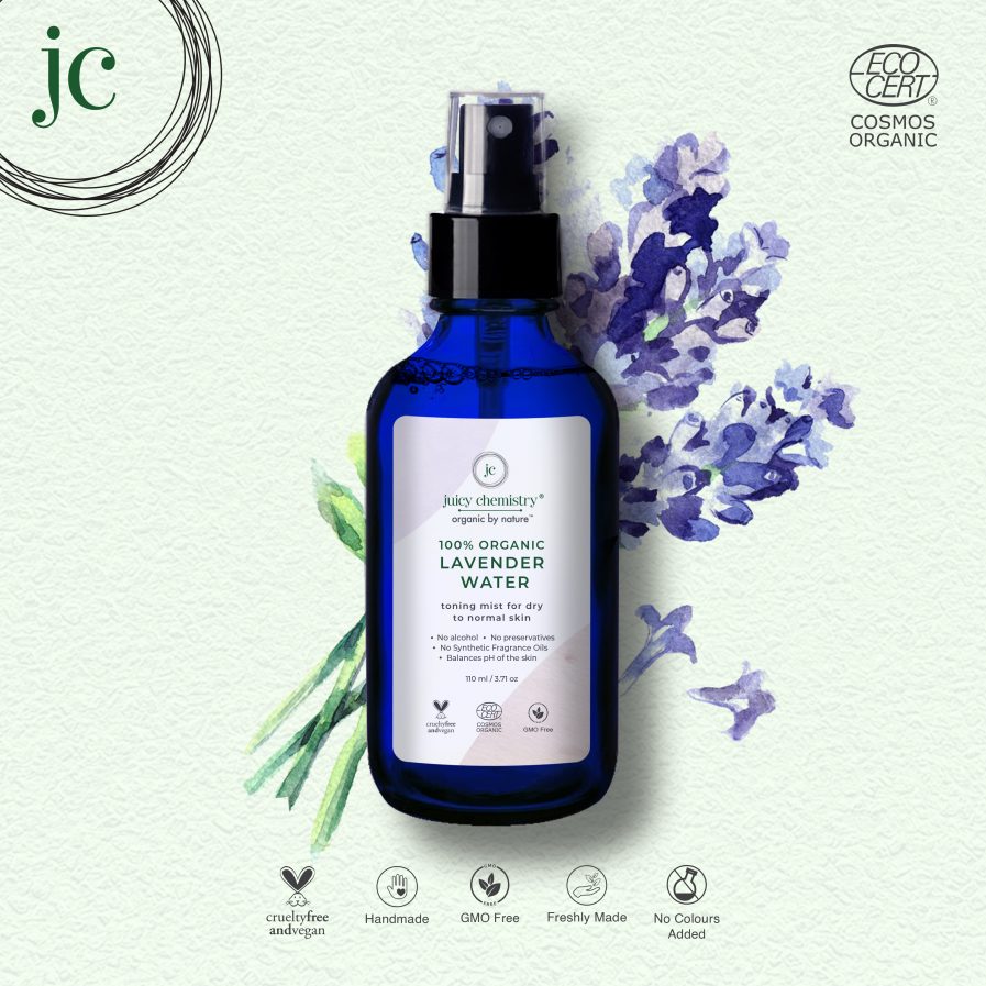 Juicy Chemistry - 100% Organic Lavender Water Toning Mist - For Dry To Normal Skin (110ml)