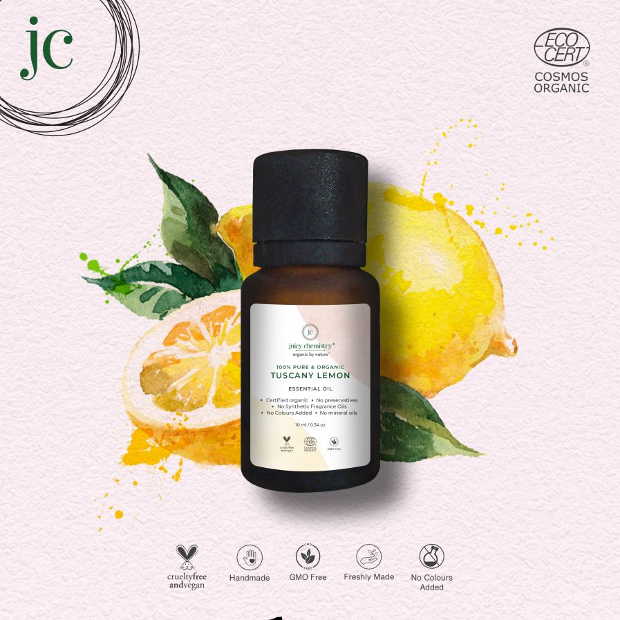 Juicy Chemistry - 100% Organic Tuscany Lemon Essential Oil (10ml)