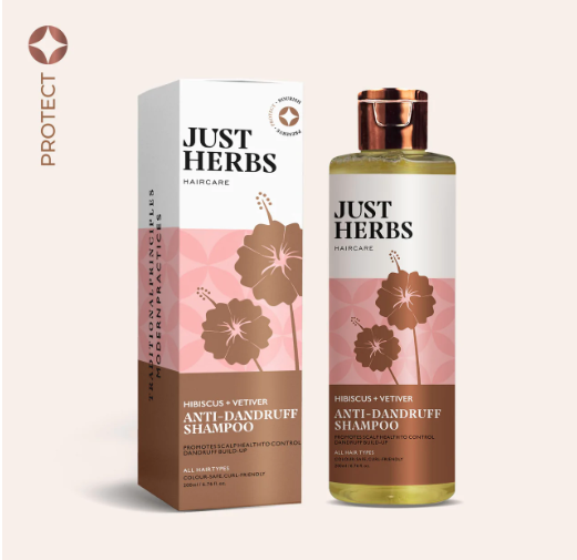 Just Herbs – Hibiscus+Vetiver Anti - Dandruff Shampoo (200ml)