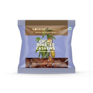 Nourish Organic – Cacao Roasted Cashews (Pack of 4) (140gm)