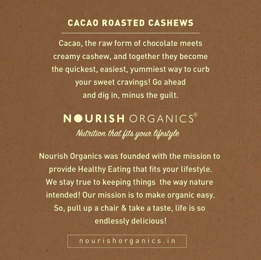 Nourish Organics – Cacao Roasted Cashews (Pack of 4) (140gm)