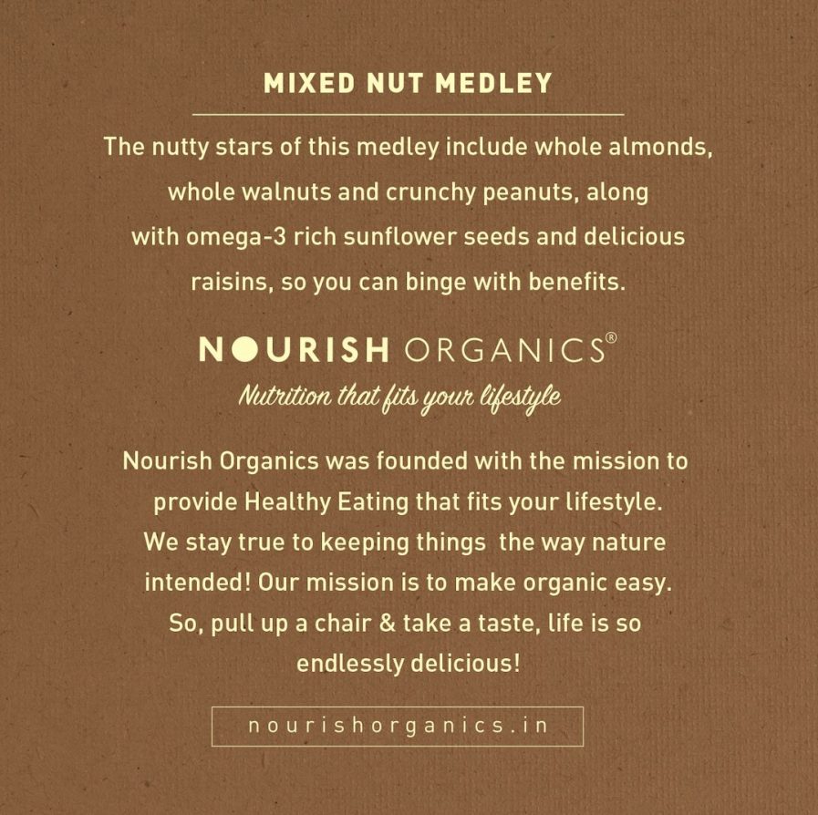 Nourish Organics – Mixed Nut Medley (Pack of 4) (140gm)
