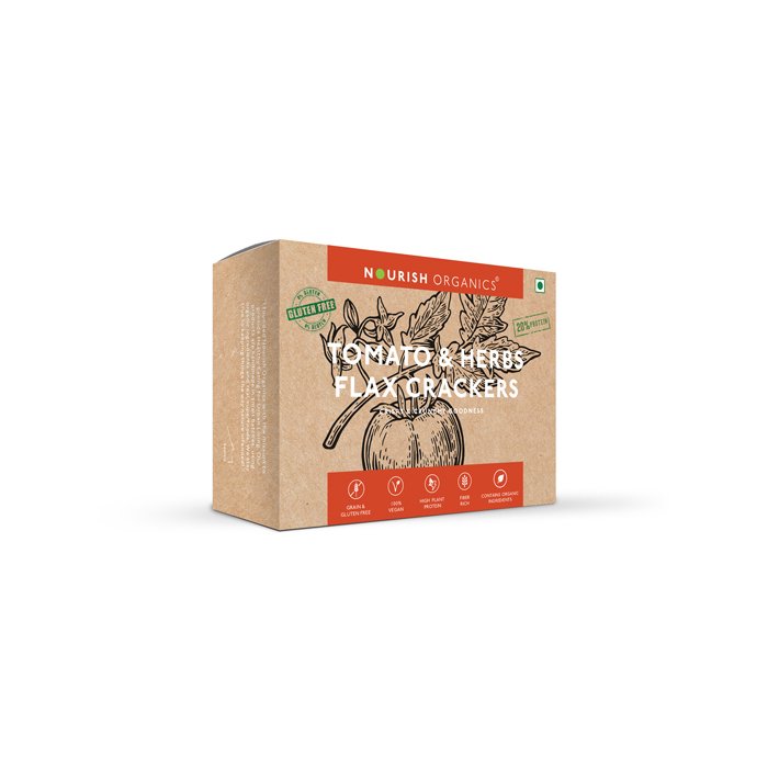 Nourish Organics – Tomato & Herbs Flax Crackers (90gm)