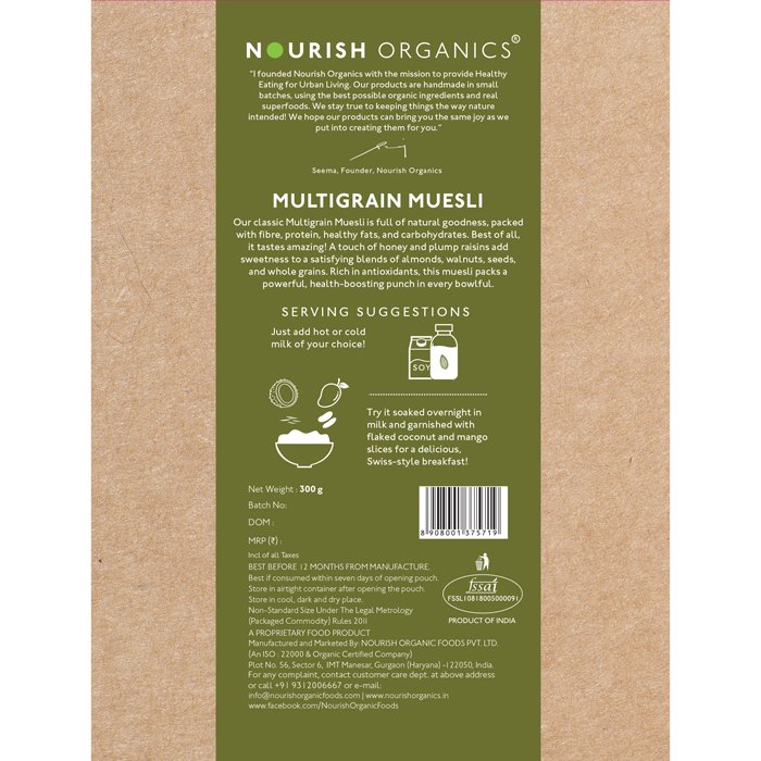Nourish Organics - Multigrain Muesli (300gm)