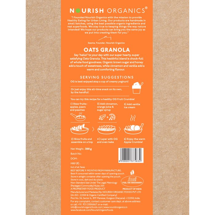 Nourish Organics - Oats Granola (300gm)
