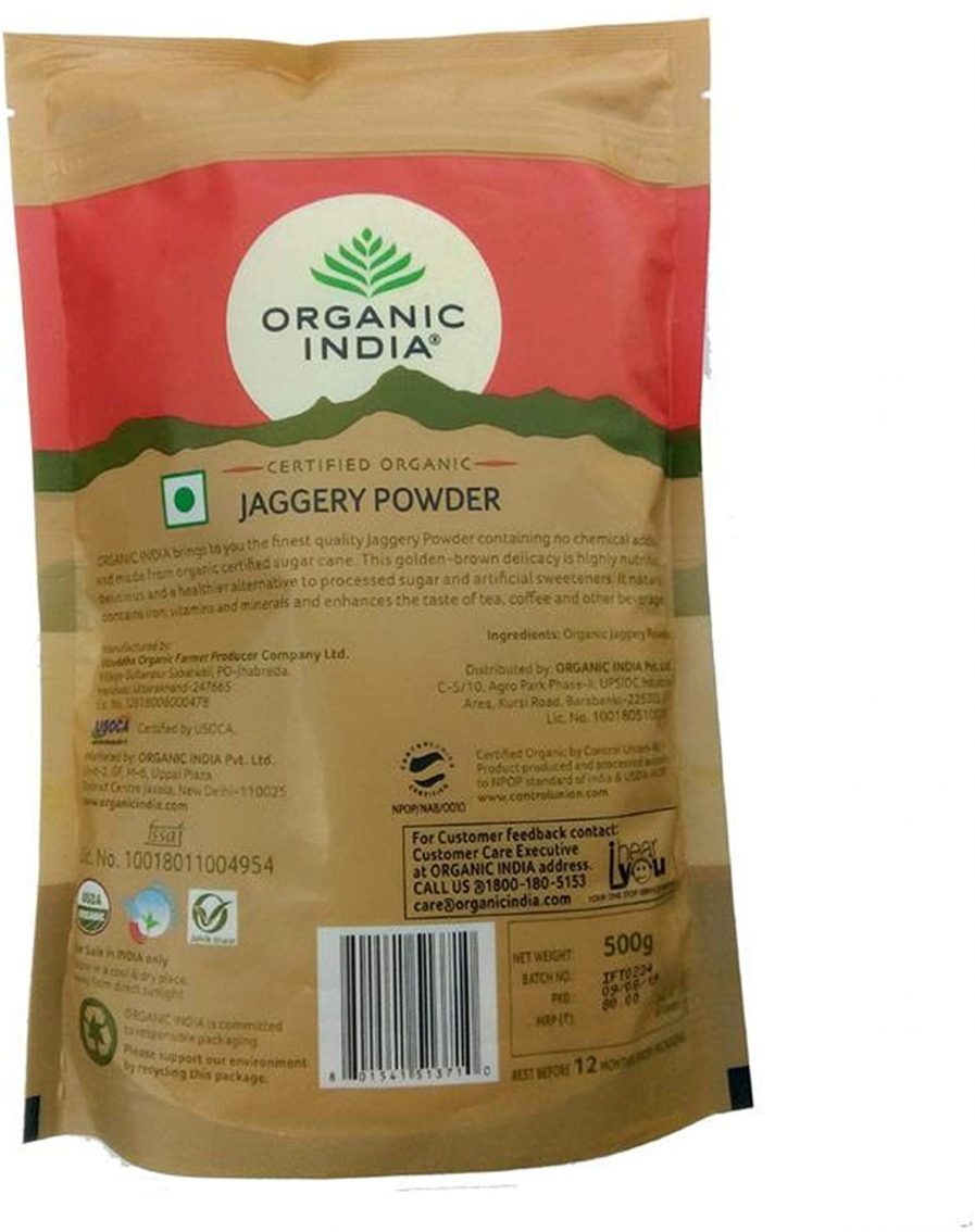 Organic India Jaggery Powder (500gm) (Pack of 2)