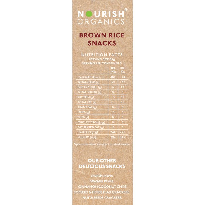 Nourish Organics – Brown Rice Snacks (150gm)