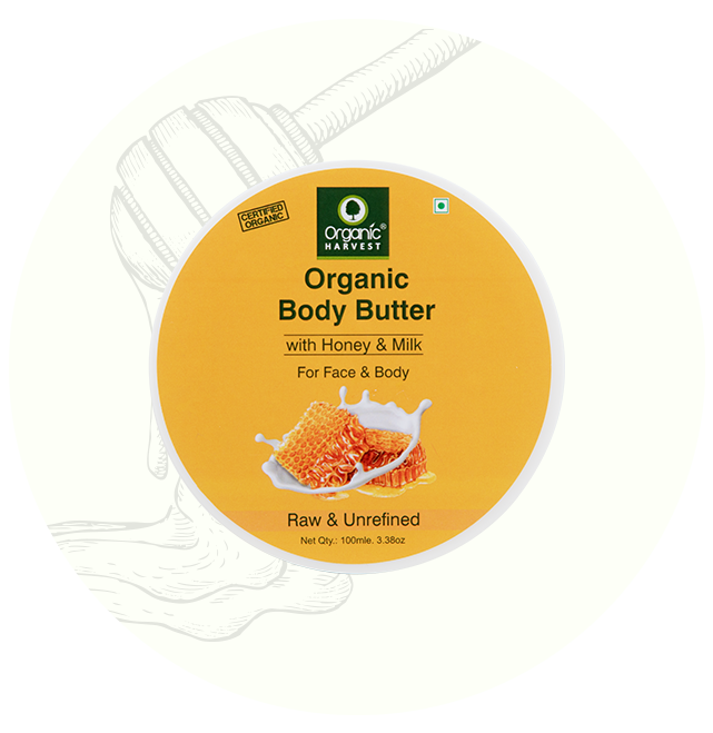 Organic Harvest Organic Body Butter with Honey & Milk (100ml)