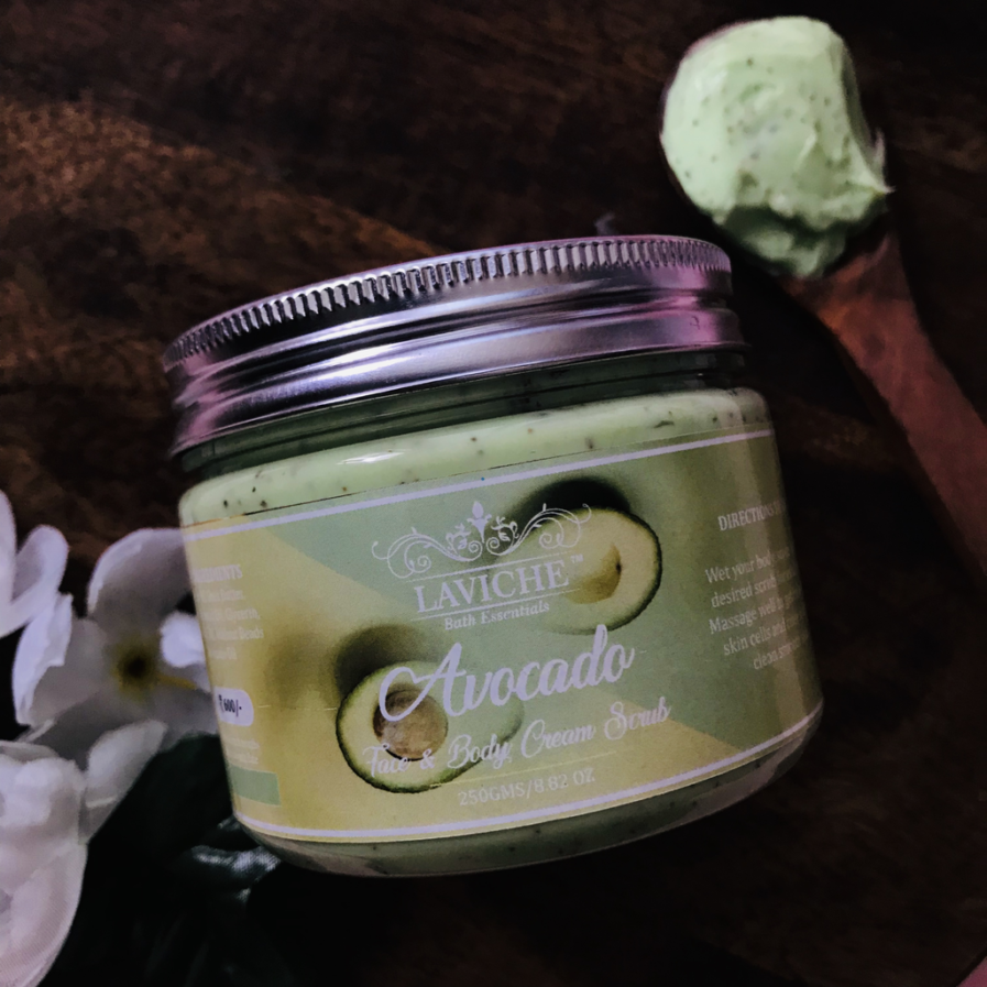 Laviche - Avocado Face and Body Cream Scrub (250gm)