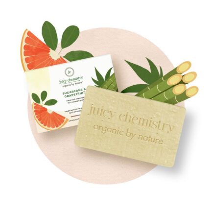 Juicy Chemistry – Sugarcane & Grapefruit Organic AHA rich soap (100gm)
