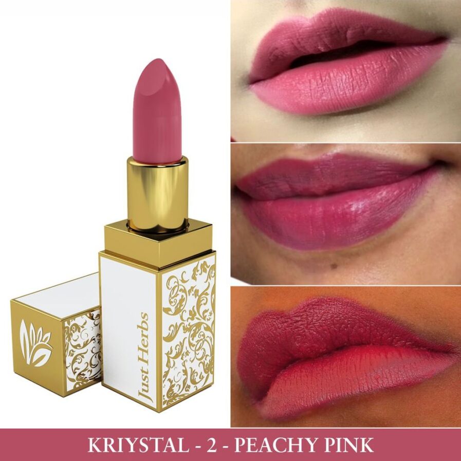 Just Herbs Kriystal 2 Peachy Pink Ayurvedic Lipstick