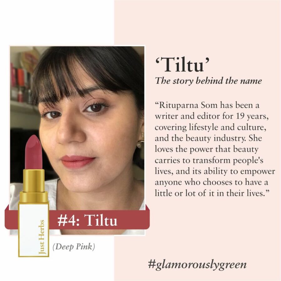 Just Herbs Tiltu 4 Deep Pink Ayurvedic Lipstick