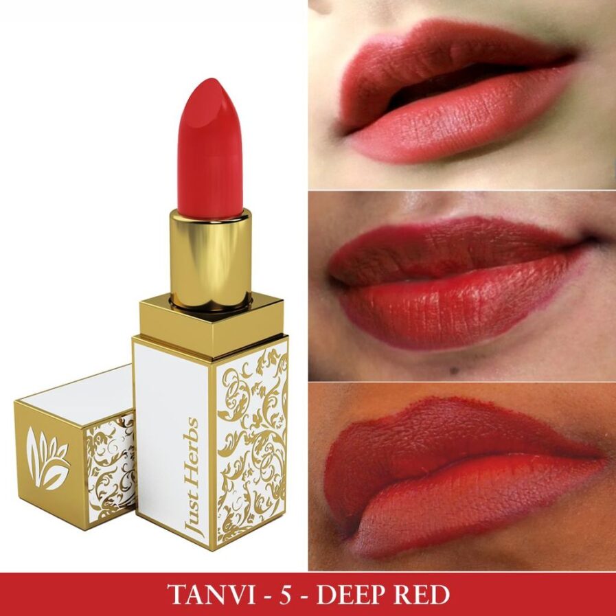 Just Herbs Tanvi 5 Deep Red Ayurvedic Lipstick