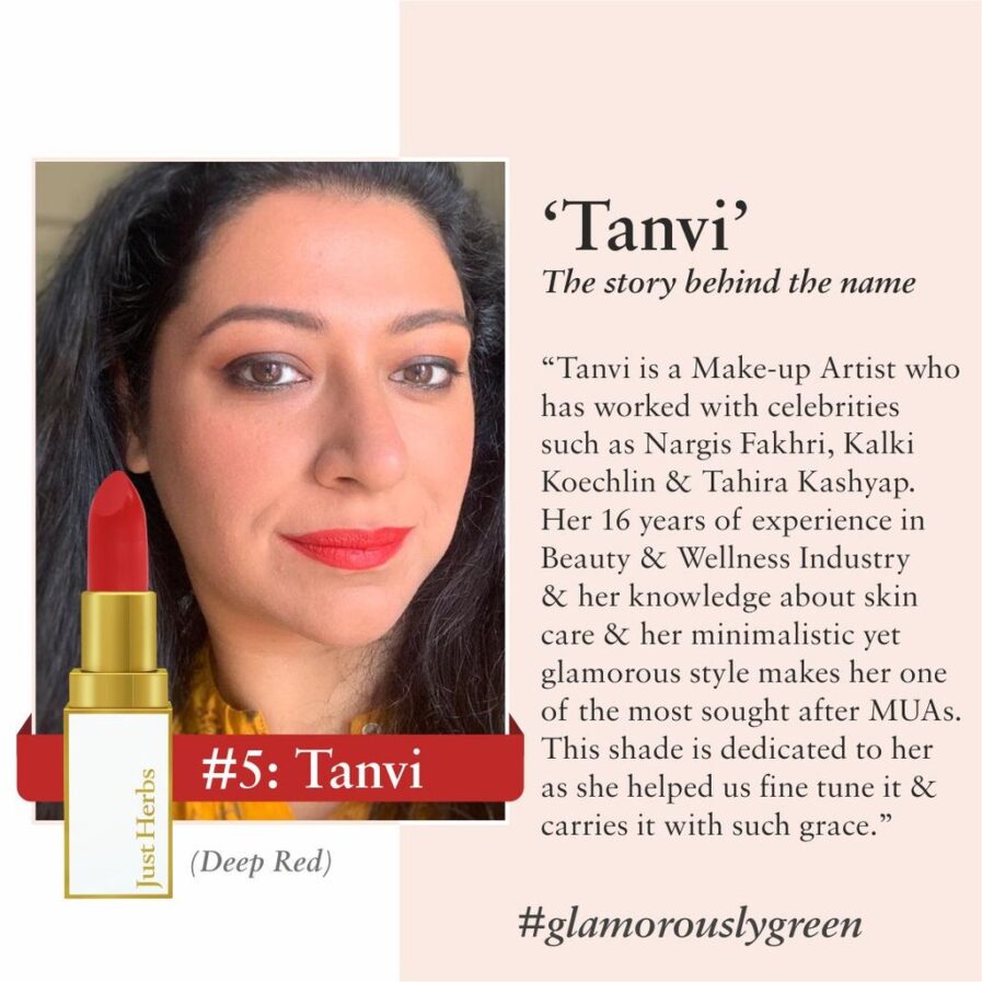 Just Herbs Tanvi 5 Deep Red Ayurvedic Lipstick